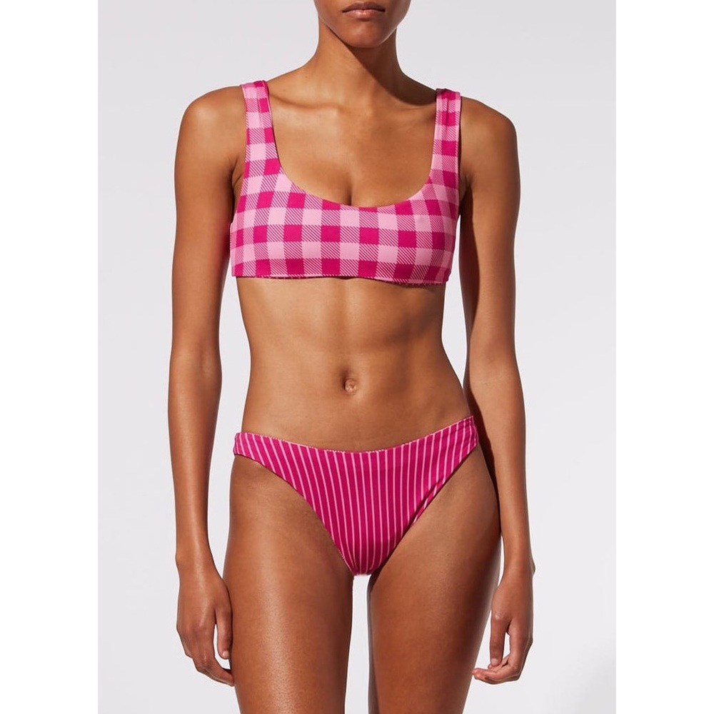 Solid And Striped Gingham Bikini Top - image 1
